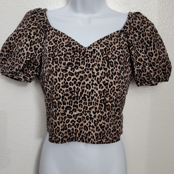Marissa Webb Diane Canvas Leopard Print Top - Picture 2 of 13